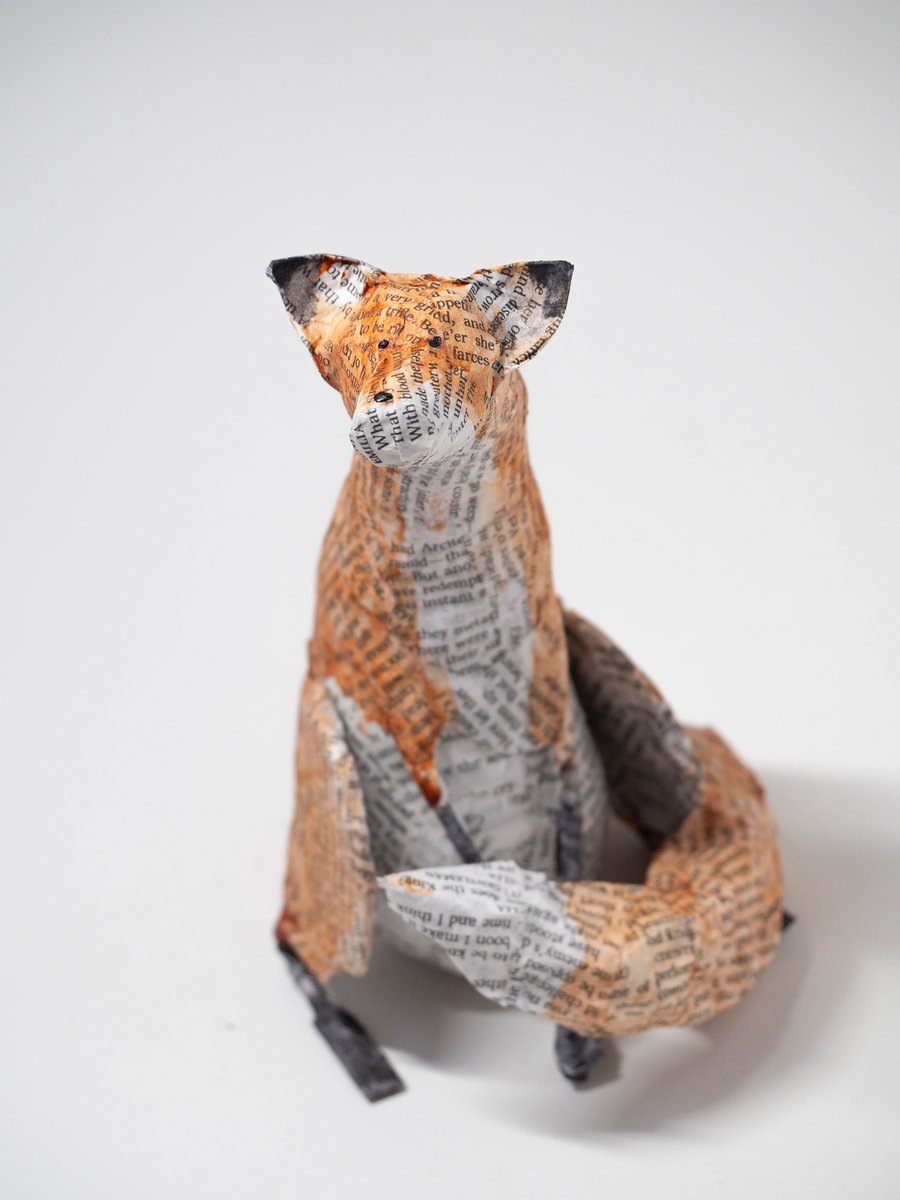 Muir Large Sitting Paper Mache Fox