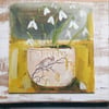 Snowdrops mixed media painting 