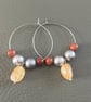Handmade Hoop Earrings with Natural Gemstones 