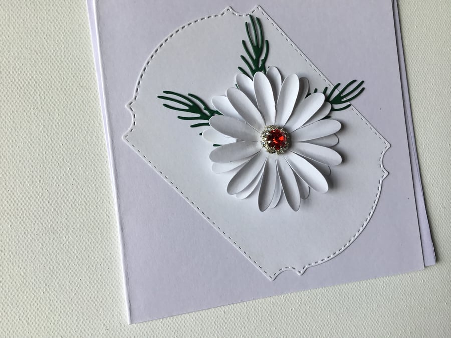 Any occasion card. Handmade card. handmade flower. Blank card, . CC742