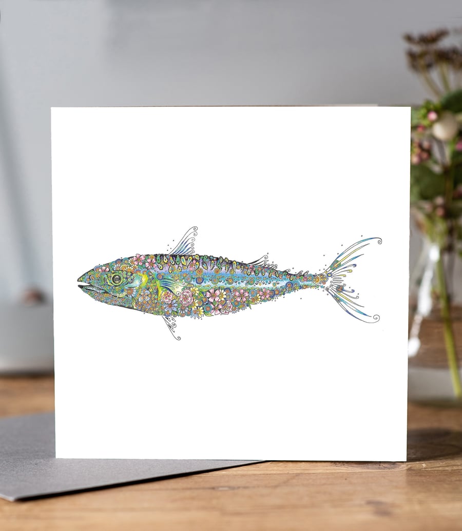 Coastal Britain Large Mackerel Blank Card