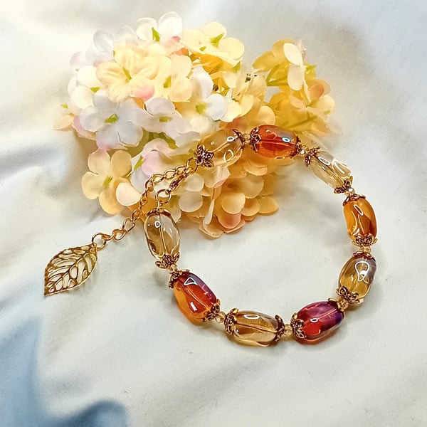 Twisted Glass Bangle Bracelet