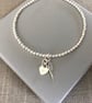 Sterling Silver Heart & Angel Wing Charm Bracelet, Personalised Jewellery - Image 2