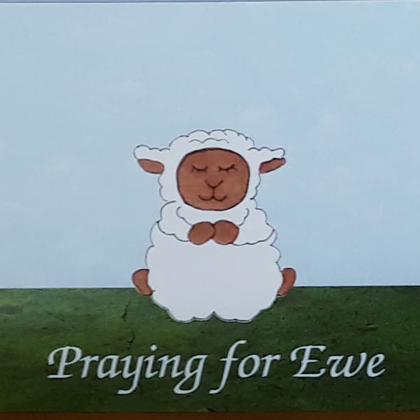 A6 Praying For Ewe Greeting Card 