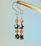 Pink Tourmaline & Hematite Star Earrings, October Birthday, Libra Jewellery Gift - Image 6