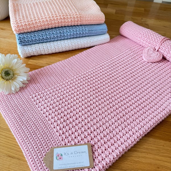 New Handmade Baby Blanket – Blossom – Bamboo & Cotton Blend