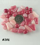 25g pink art glass cabochons, for jewellery making, crafting (204)