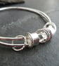 Double silver bangle set, Fidget bangle with spinner rings - Image 6