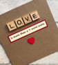 Handmade Love Card, Scrabble Tile Design - Image 2
