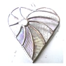 Silve Swirled Heart Stained Glass Suncatcher 010 wedding anniversary 25th 