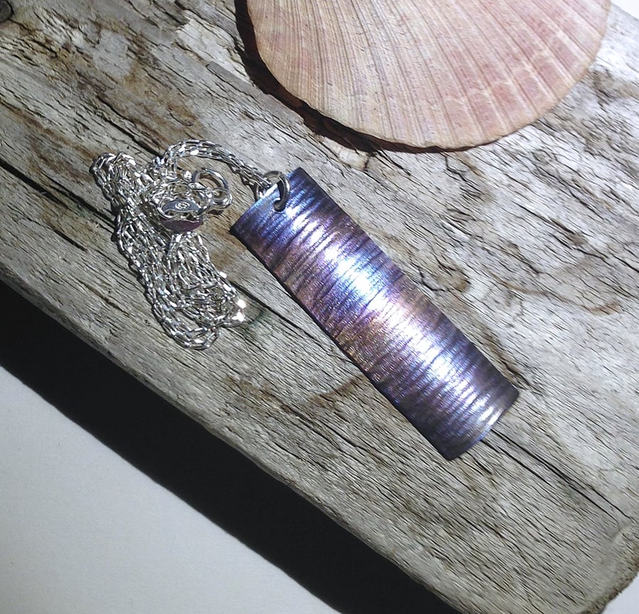  Handmade Coloured Titanium Pendant Necklace - UK Free Post