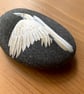 White Raven Stone - Handpainted Nature Inspired Corvid Art Unique Bird Gifts - Image 2