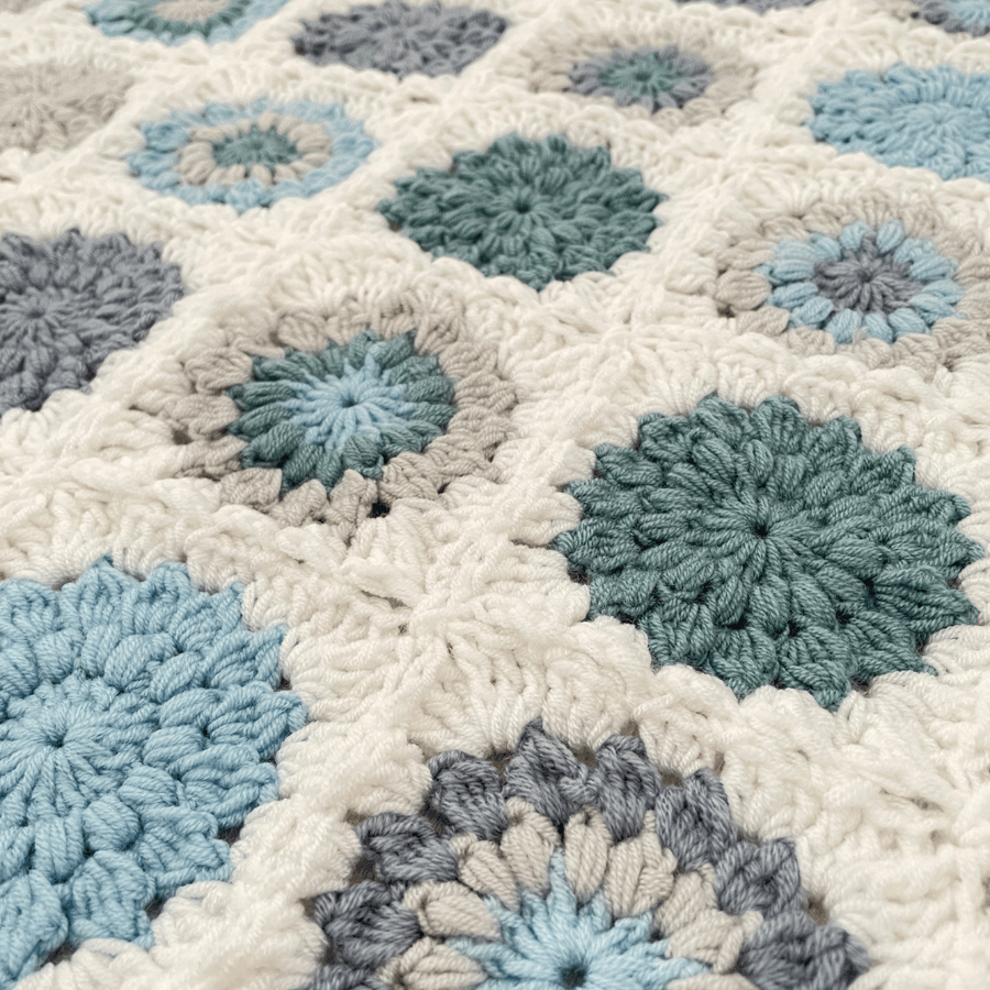 Blue Baby Blanket - Handmade - Crochet - New Baby Keepsake