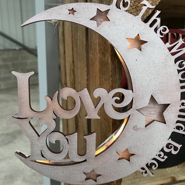 Love you to the moon light up moon