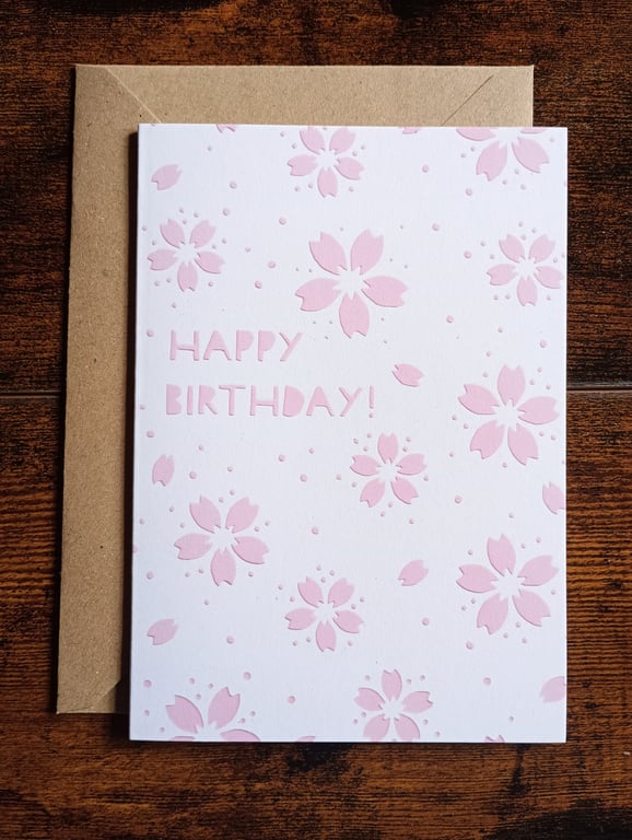 Happy Birthday Cherry Blossom - Greeting Card - Eco-friendly 
