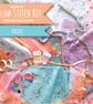 Slow stitching kit - pastel theme. Fabric remnants, fabric bundle - Image 1