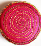 One Inch Badge Flower Fabric Badge with Free Machine Embroidery 
