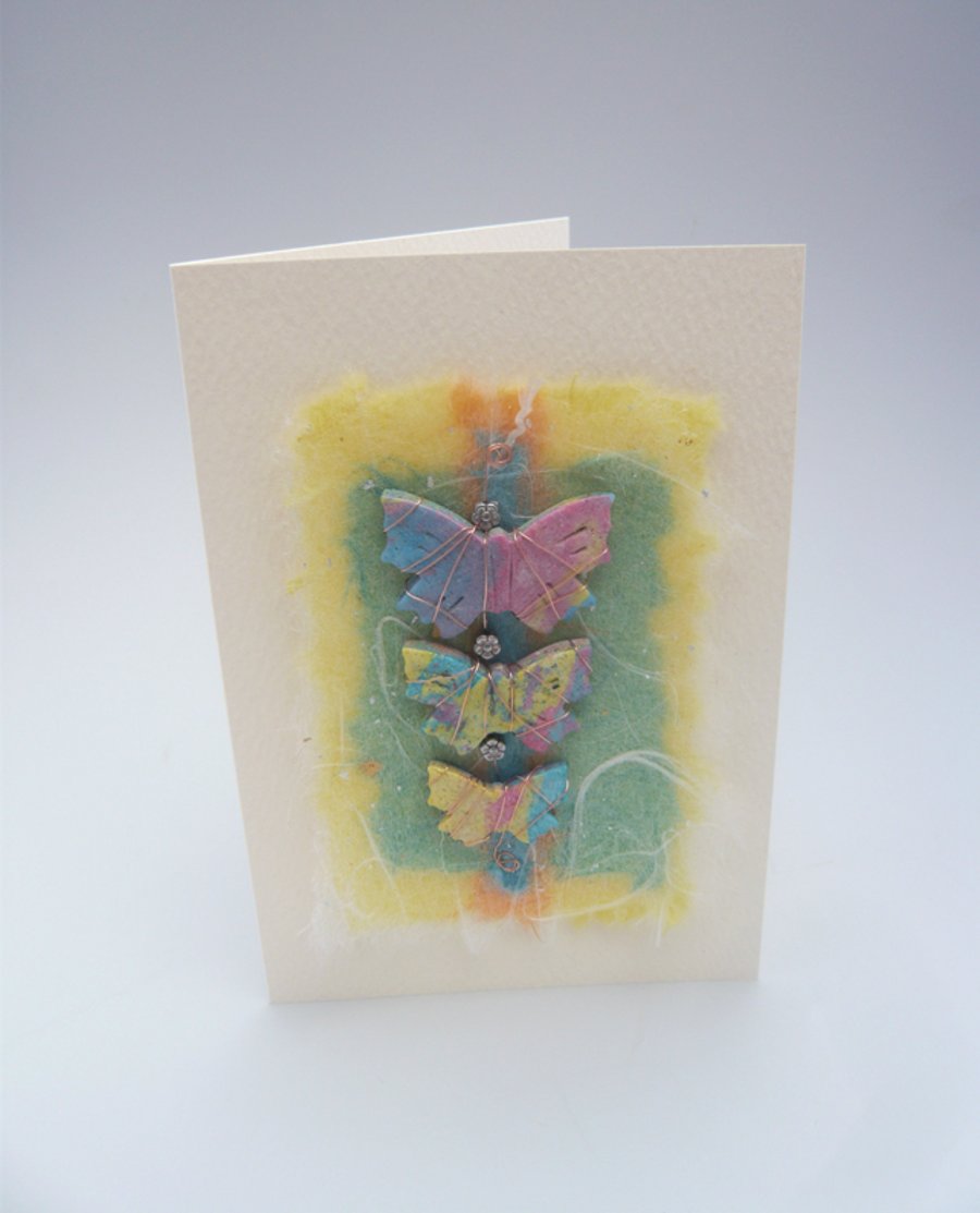 Birthday card. Butterflies.