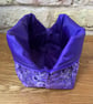 Purple Circles Quilted Fabric Box Shape Makeup Bag - Image 7