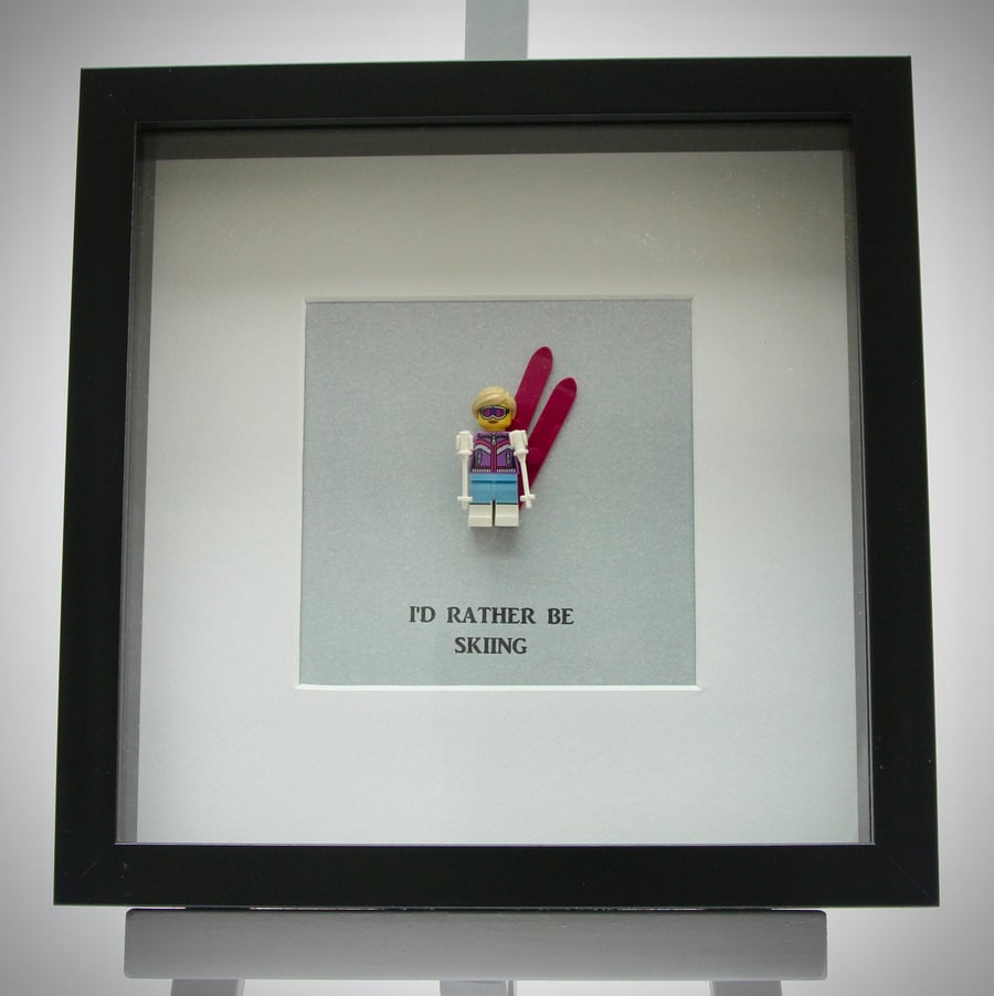 I'd Rather be Skiing female mini Figure frame