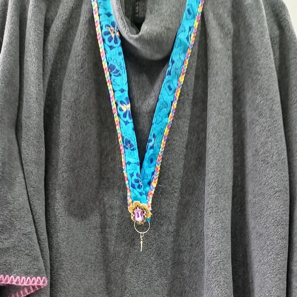 Boho Embellished Rainbow Lanyard ID Badge Key Holder Cord Strap