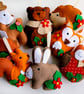 Felt Christmas Woodland Garland. Handmade set of 8 felt decorations. - Image 1