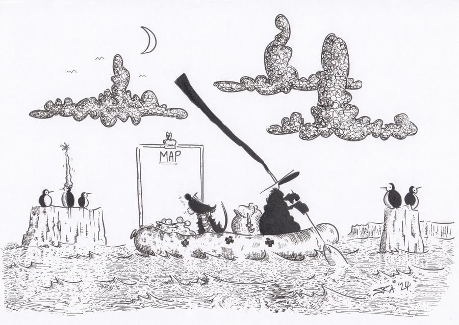 'The Voyage' an A4 sized original artwork