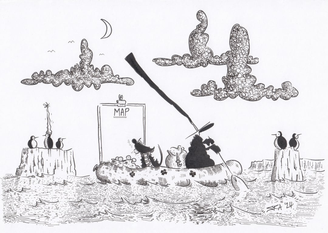 'The Voyage' an A4 sized original artwork