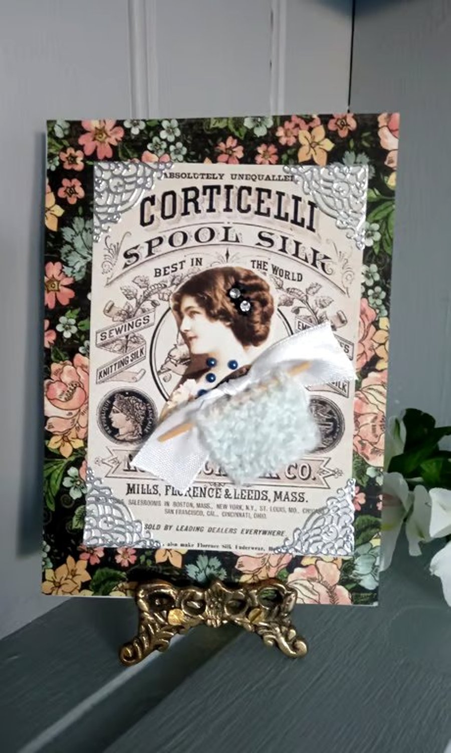 Vintage-style Greeting Card - Special greeting card - Knitted keepsake