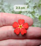 Red Forget Me Not Pin, Handmade Wooden Flower, Bereavement Brooch - Image 4