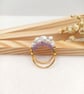 Cluster Ring Set - Amethyst & Pearl Rings - Bridesmaid Gift - Image 3