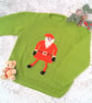 Santa with Dangly Legs Knitted  Design Jumper for Children up to 7, Custom Make - Image 8