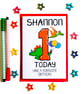 Personalised 1st Birthday 1 Today Have A Roarsome Birthday Card Dinosaur Age  - Image 1