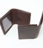 Brown leather wallet with ID pocket - Image 1