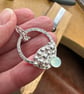 Fused sterling silver granulation pendant, chalcedony cabochon setting, handmade - Image 2