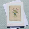 Hand embroidered posy of flowers, delicate, freely stitched. every one unique