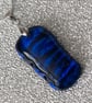 Rectangular Blue and Black Dichroic Glass Pendant - 1185 - Image 3