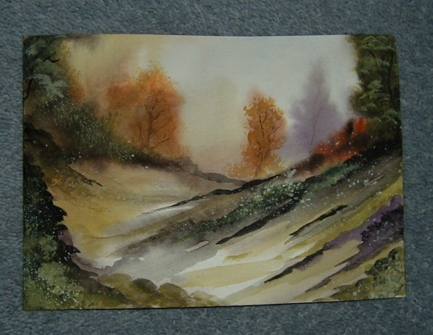 original watercolour landscape art painting ( ref F 520.F3 )