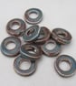 10 Medium Sedge Green Glazed Ceramic Donut Beads - Image 1