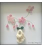 Handmade Pink Cherry Blossom Sea Glass Art - Framed 8x8 Pearl & Oyster Shell Pic