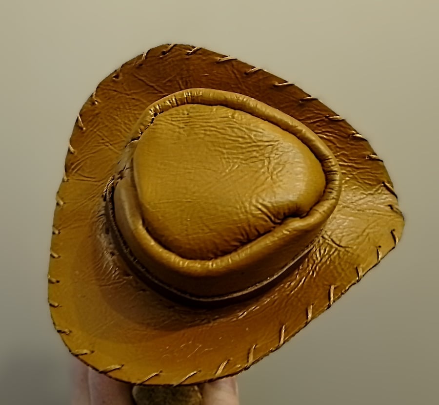 Woody replacement hat made from leather brand new hand made 