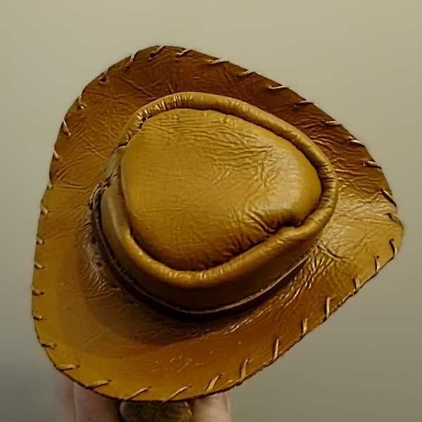Woody replacement hat made from leather brand new hand made 
