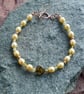 Green Pearl Bracelet with Faceted Tourmaline -  Rose Gold Filled Toggle Clasp - Image 2
