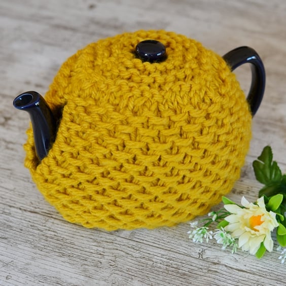 Mustard Chunky Tea Cozy, Teapot Jacket