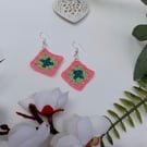 Crochet granny square earrings