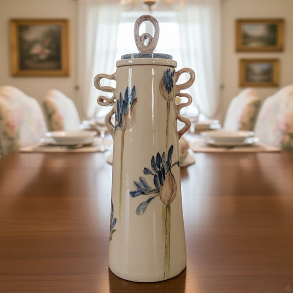 'Into the Blue- storage jar - handmade ceramic