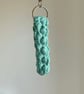Teal Wristlet Style Crochet Keyring - Image 1