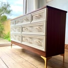 Stunning Hand Painted Vintage G-Plan Chest of Drawers, Sideboard