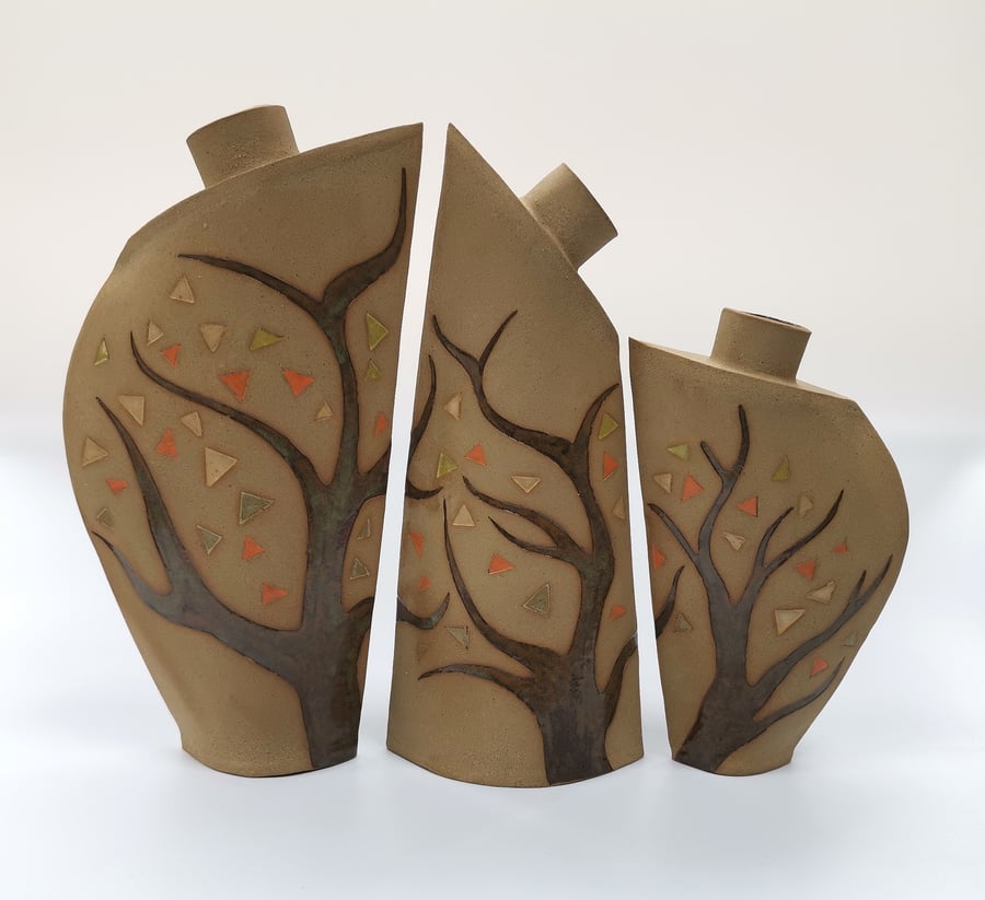 Trio of 'Autumn' Vases