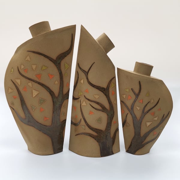 Trio of 'Autumn' Vases